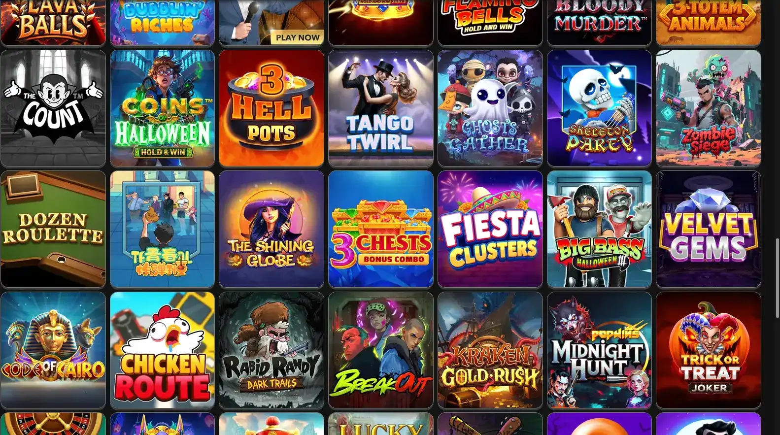 Интерфейс игровых автоматов Ttr casino на большом экране